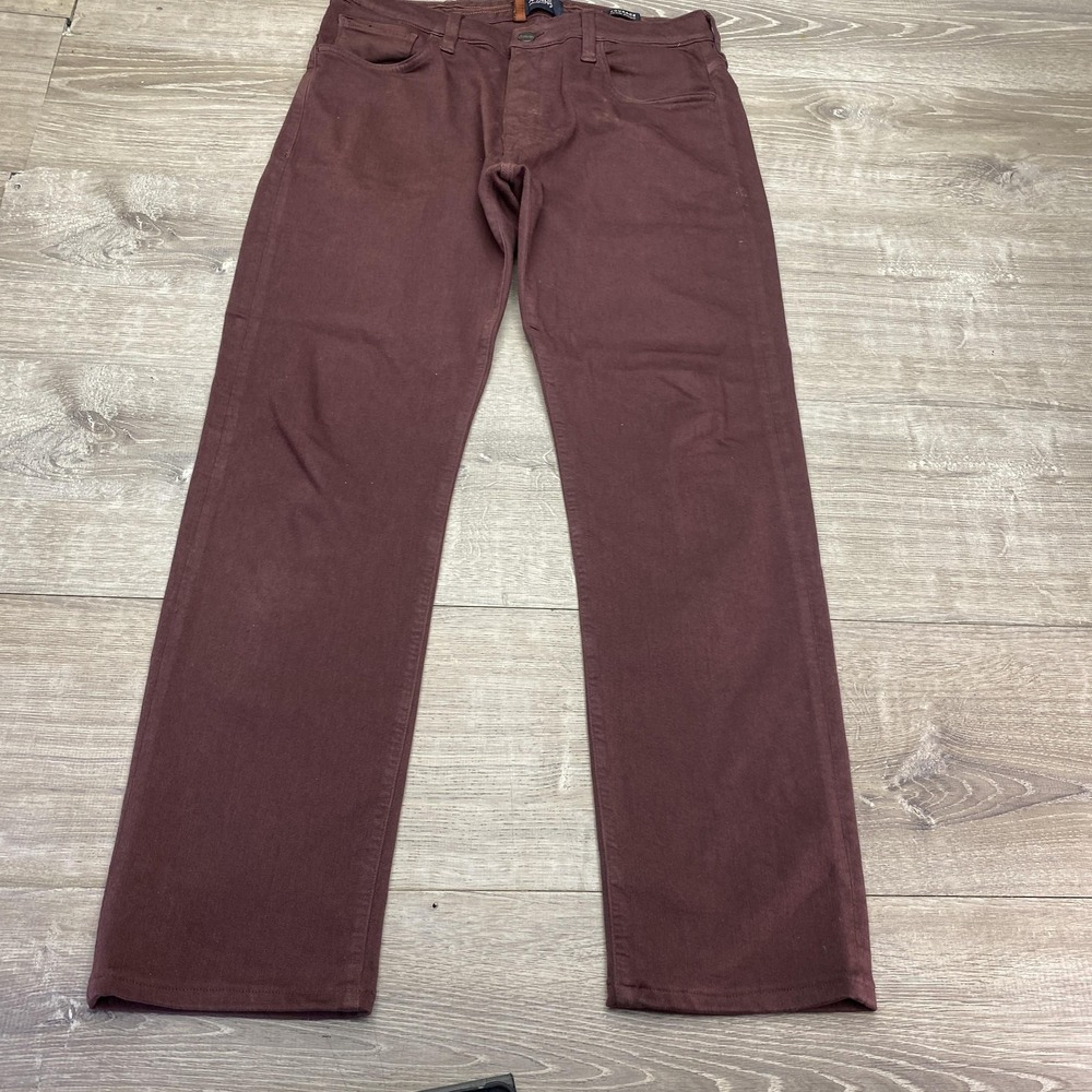 34 Heritage Courage Jeans Mens 34x31 Red‎ Dark Wash Mid Rise Straight Stretch